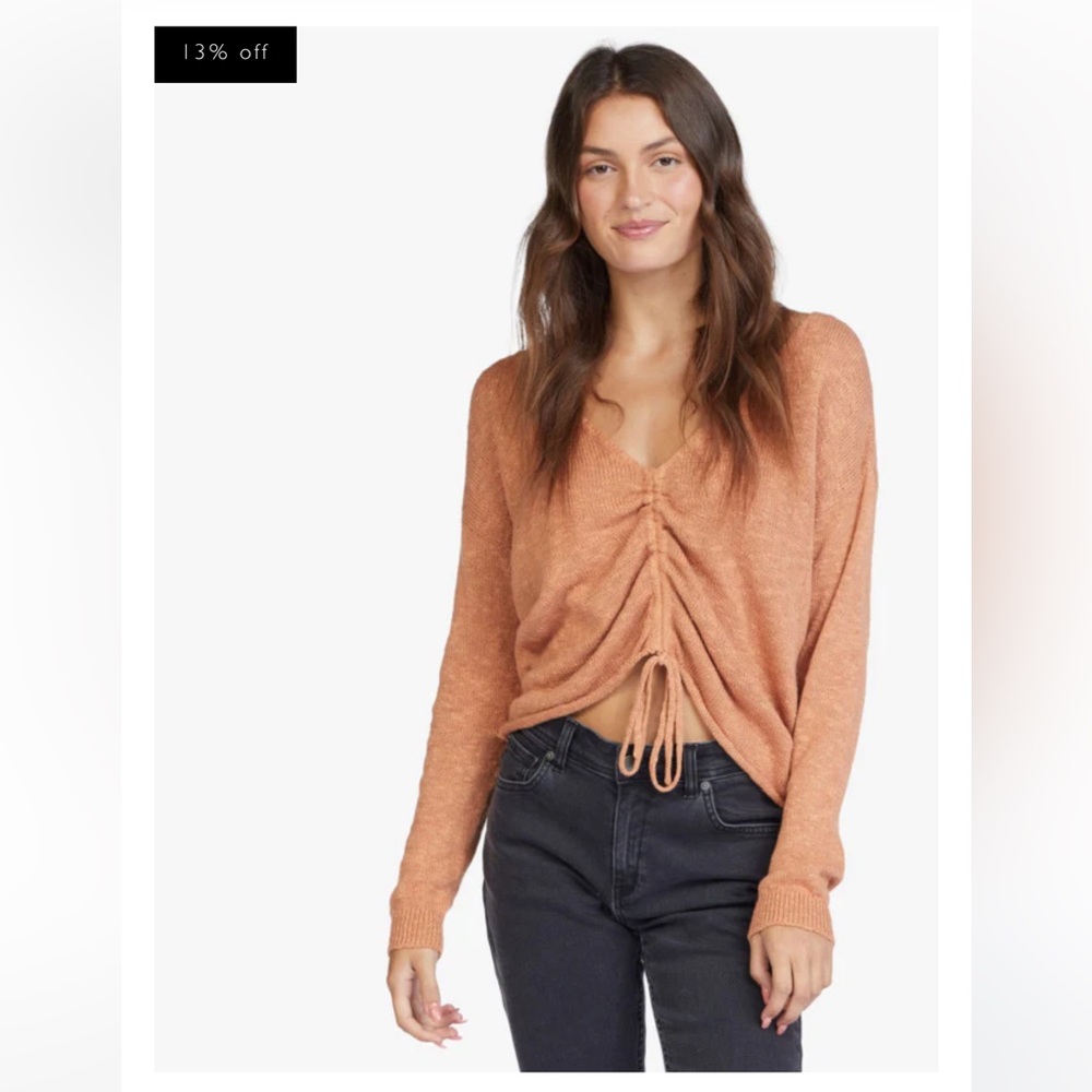 Roxy Rolling Hills Orange Pullover Sweater View 2